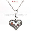 Coração de aço inoxidável de alta qualidade flutuante locket cadeia locket colar